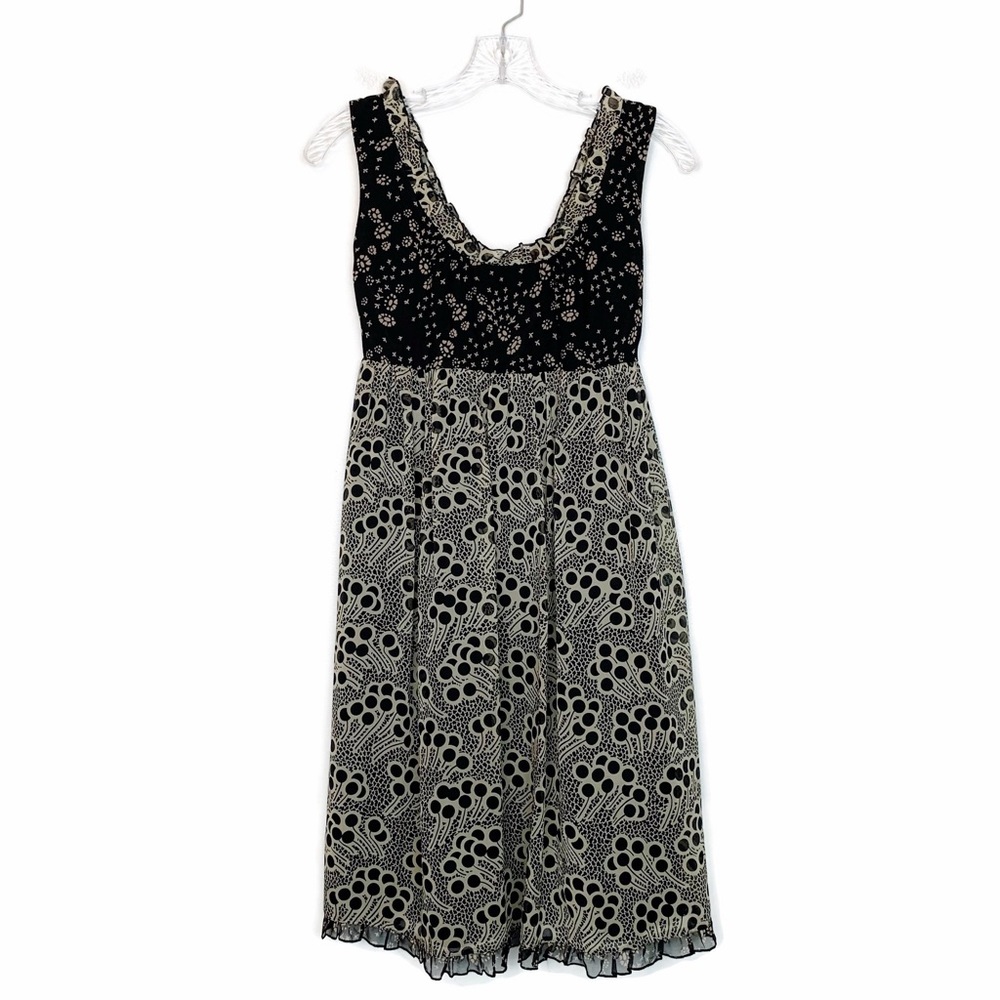Anna Sui For Anthropologie Silk Ruffle Trim Dress